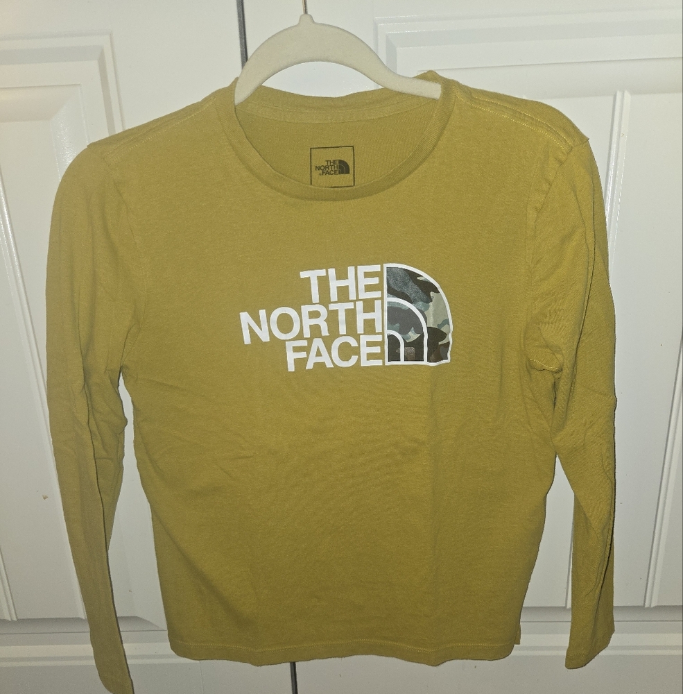 🌟Boys The North Face Yellow Graphic Tee Large